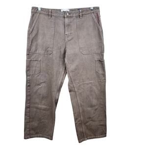 Jiberish Men's Cargo Pants Jeans Relaxed Baggy Tan 34 Skater Grunge Streetwear